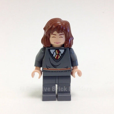 LEGO Minifigure-Hermione, Gryffindor Stripe Torso, Dark Bluish Gray Legs, Sleeping / Awake Face-Harry Potter / Goblet of Fire-HP065-Creative Brick Builders